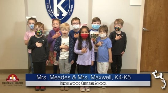 2020-2021 Pledge of Allegiance – Mrs. Mead’s and Mrs. Maxwell’s K4 and K5 Class at Knollwood Christian School