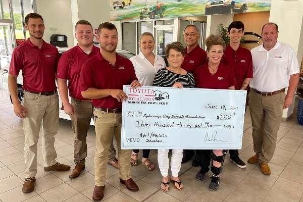 Sylacauga City Schools Foundation receives more than $6,300 from Toyota of Sylacauga in check presentation