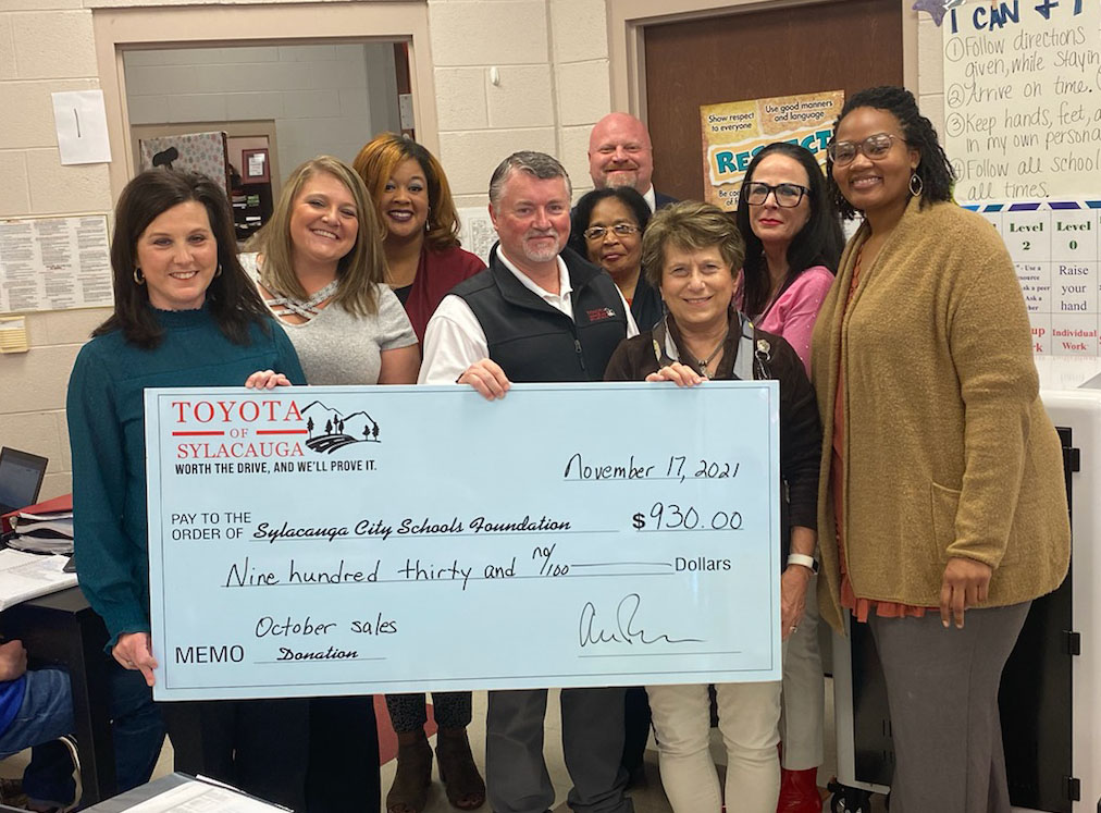 SCS Foundation and Toyota of Sylacauga present October sales check