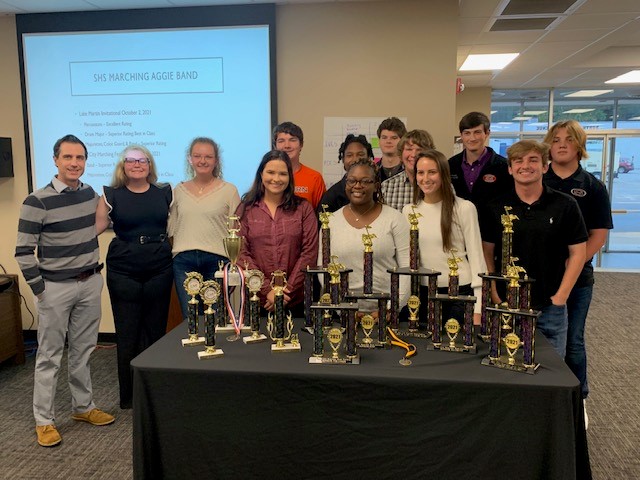 SHS band, volleyball team honored at Wednesday night board meeting