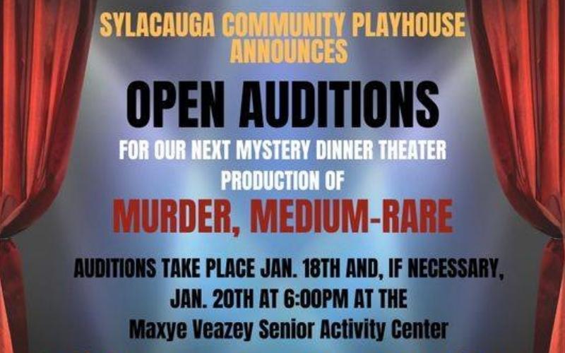 Sylacauga Community Playhouse holding auditions for murder mystery dinner theater