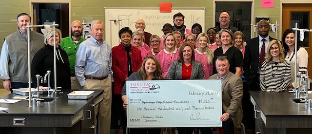 Toyota of Sylacauga donates $1,260 to SCS Foundation Monday