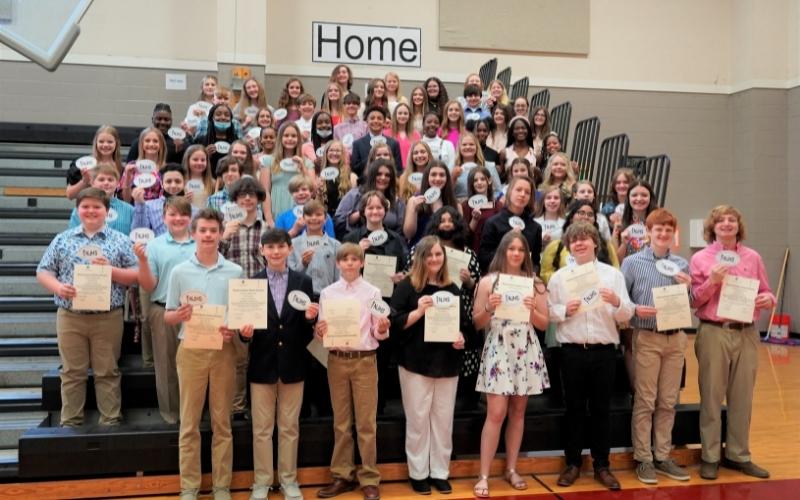 43 new members inducted into National Junior Honor Society at NLMS