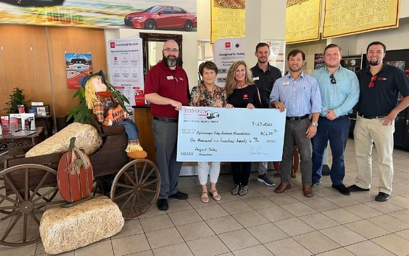 Toyota of Sylacauga presents August sales check to SCS Foundation