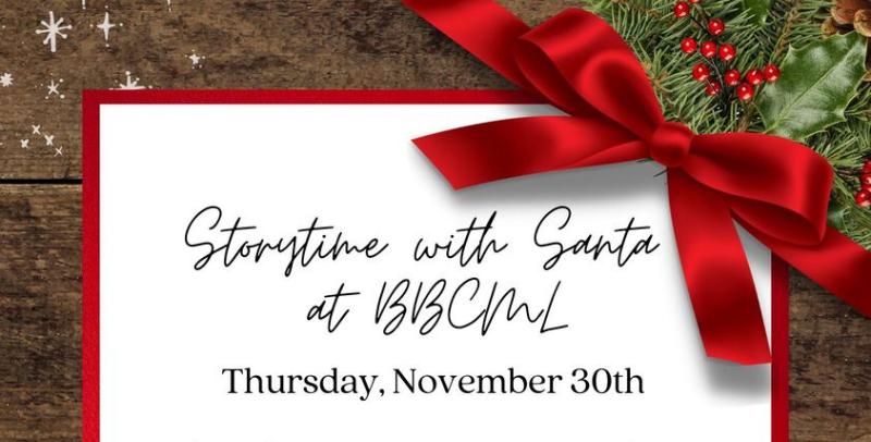 Santa Claus is coming to the B.B. Comer Memorial Library for Storytime on Thursday, Nov. 30