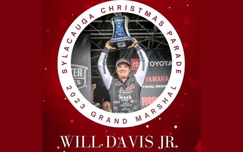 Bassmaster Elite Champion Will Davis, Jr. announced as Grand Marshal of the 2023 Sylacauga Christmas Parade