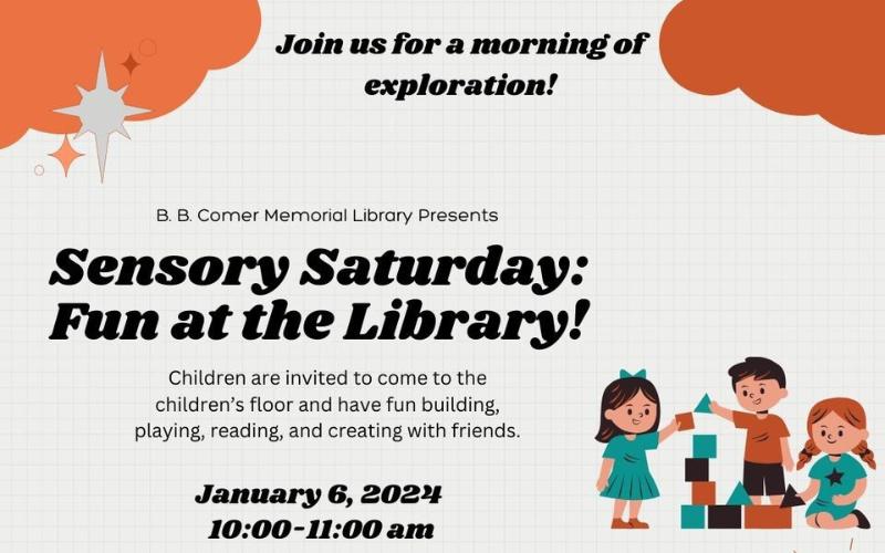 Sensory Saturday to spark exploration for young minds at the B.B. Comer Memorial Library