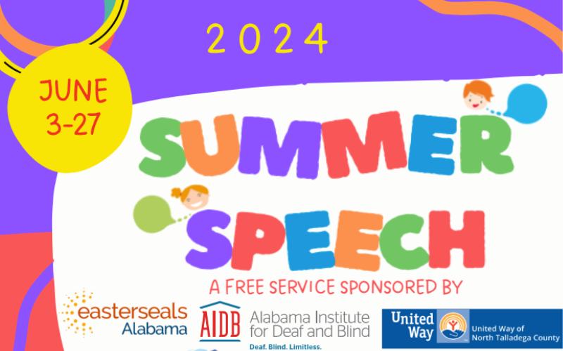 Opportunity for free speech therapy coming in June to Talladega County children