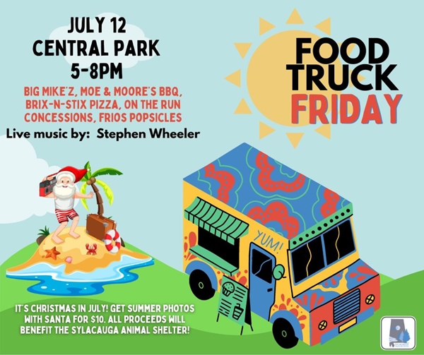 Food Truck Friday is set for July 12 in Sylacauga’s Central Park