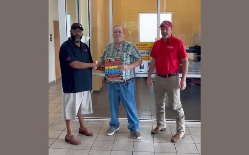 Local winner Glenn Sims takes home $15,000 at Toyota of Sylacauga clearance event