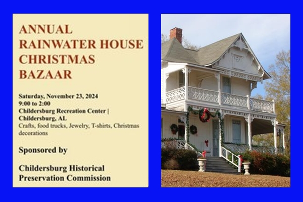 Childersburg Rec to host annual holiday fundraiser for Rainwater House on Saturday, Nov. 23