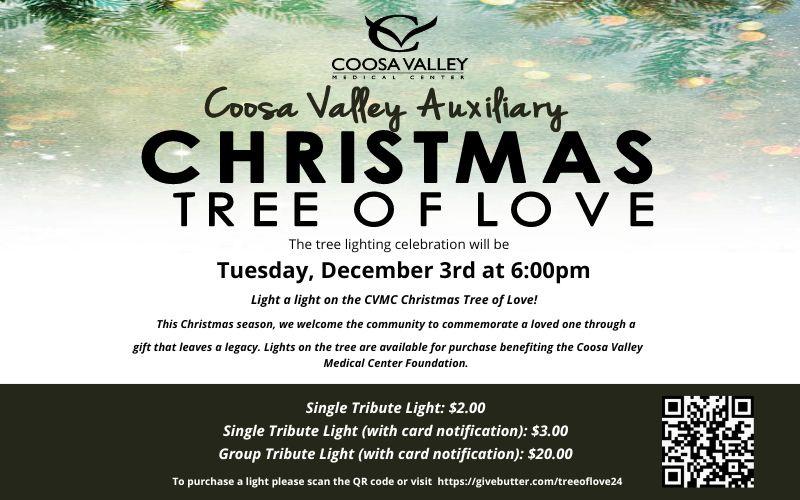 Coosa Valley Medical Center holding Christmas Tree of Love lighting event on Tuesday, Dec. 3