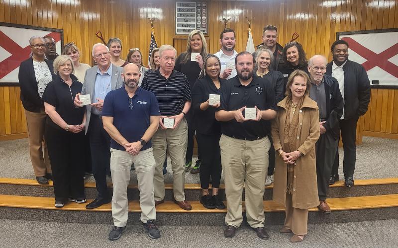 Margaret Morton, EARTH present commemorative marble sculptures at Sylacauga City Council meeting