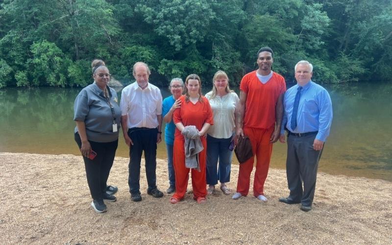 Two Coosa County inmates baptized in Hatchet Creek