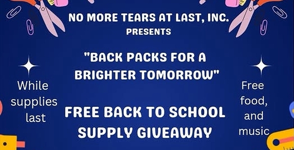 No More Tears, Inc. continues their annual Back-to-School tradition with school supplies and a fun day in the park