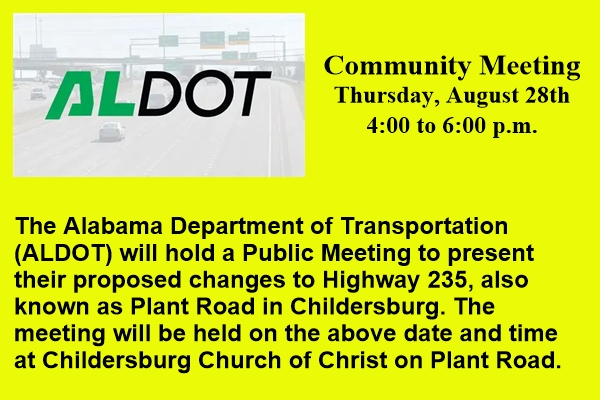 Public meeting set on controversial Hwy 235 changes in Childersburg