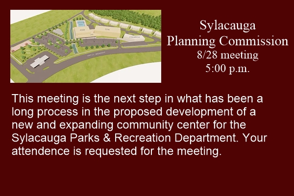 Special called meeting on Thursday, Aug. 28 could shape future of Sylacauga Parks and Rec’s new facilities