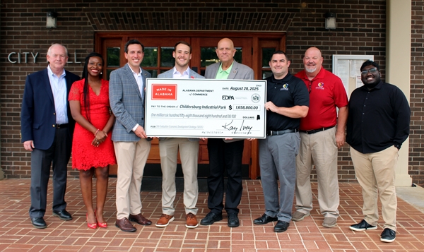 Department of Commerce delivers a $1.6 million check for industrial park sewer expansion in Childersburg