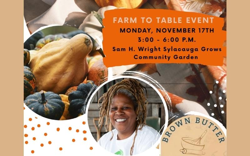 Karen Washington to lead SAFE’s Farm-to-Table event at Sam H. Wright Sylacauga Grows Community Garden on Monday, Nov. 17