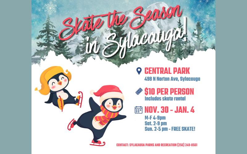 Sylacauga to open community ice skating rink at Central Park for holiday season