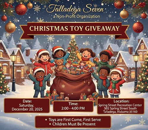 There’s a Free Community Christmas Toy Initiative this weekend in Talladega