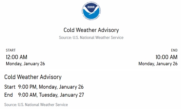 Cold Weather Advisories issued as frigid air moves into Central Alabama