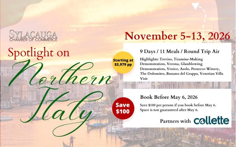 Sylacauga Chamber of Commerce to host interest presentation on Northern Italy travel