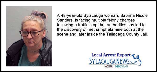 Traffic stop leads to drug charges for a Sylacauga woman