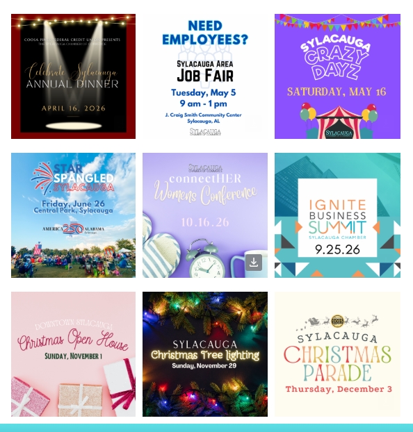 Sylacauga Chamber of Commerce reveals upcoming 2026 event lineup, urges community to “Save the Dates”