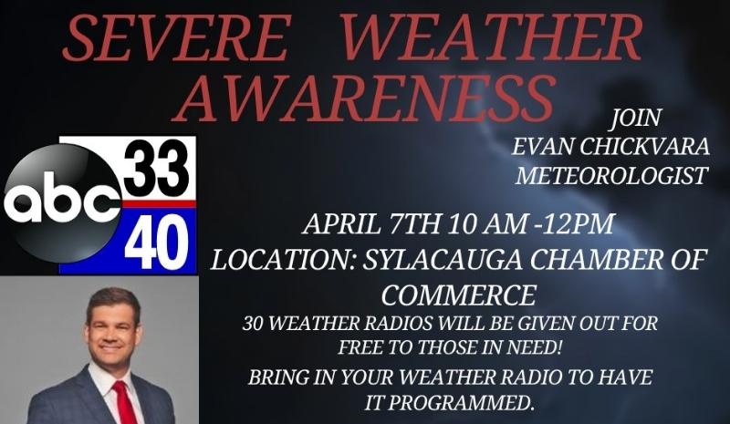 Evan Chickvara to lead Sylacauga severe weather awareness event with free radios