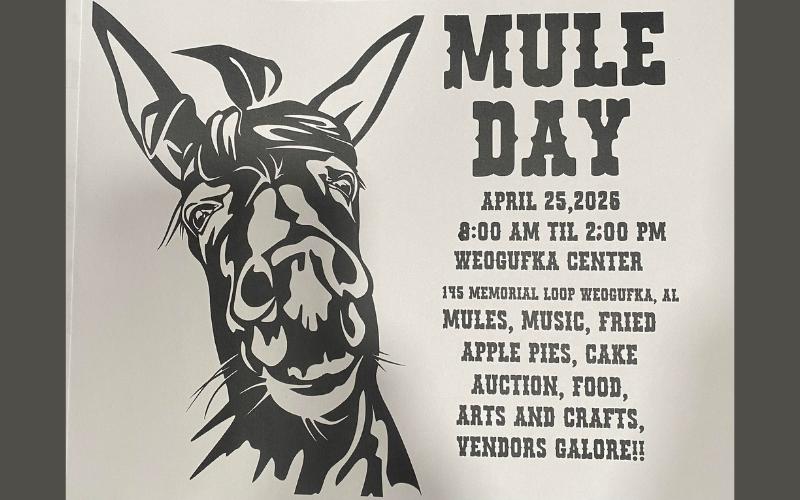 Weogufka Center to host annual Mule Day festival on Saturday, April 25