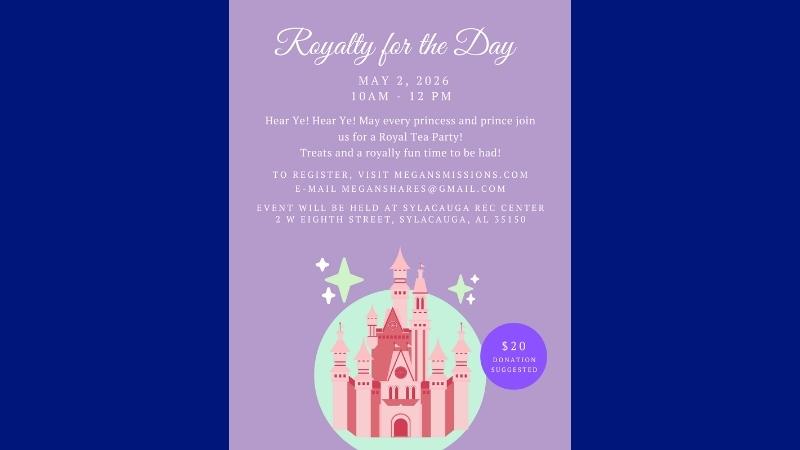 Megan Malloy, Miss Sylacauga 2026, to host “Royalty for a Day” fundraiser on Saturday, May 2