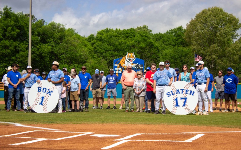 Childersburg baseball honors legends Mike Box and Chad Slaten with jersey retirement ceremony