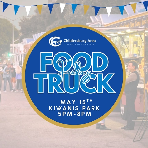 The Childersburg Area Chamber will host a May 15th Food Truck Friday in Kiwanis Park
