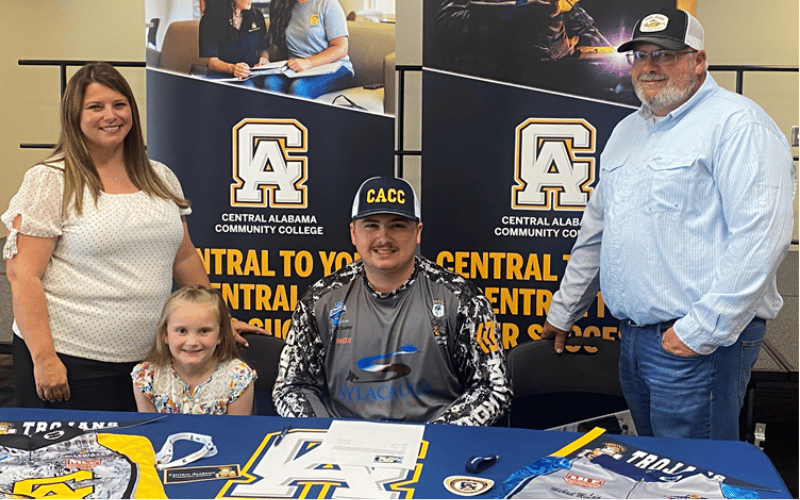 Childersburg’s Lane Morris signs with Central Alabama Community College’s bass fishing team