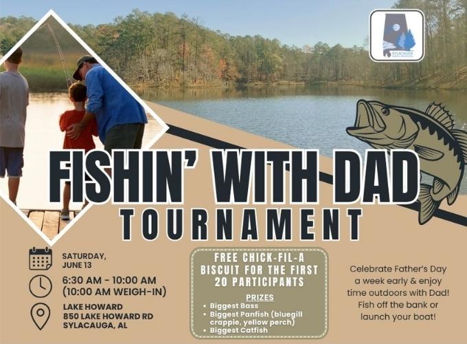 Sylacauga Parks and Recreation to host “Fishin’ with Dad” tournament at Lake Howard