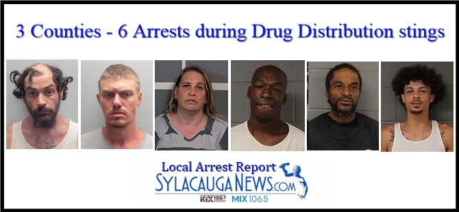 Drug arrests across three east-central Alabama counties net six suspects
