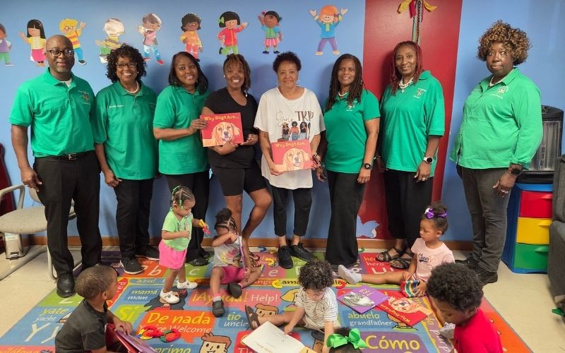 Sylacauga’s Magnolia Chapter #59 donates books to G & J Kids Care students