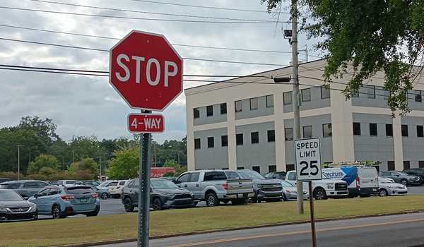 Sylacauga intersection near Coosa Valley Medical Center now a four-way stop
