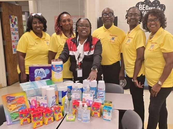 Magnolia Chapter No. 59 Order of the Eastern Star donates school supplies to Encore Portrait of a Graduate class
